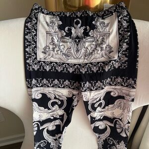 VERSACE Silver Baroque Leggings size 46 Italian/ L US